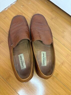 Lorenzo Banfi Brown Leather Slip-On Loafers for Men